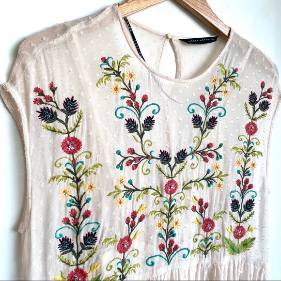 Zara Plumetis Embroidered Dress - Picture 7 of 9